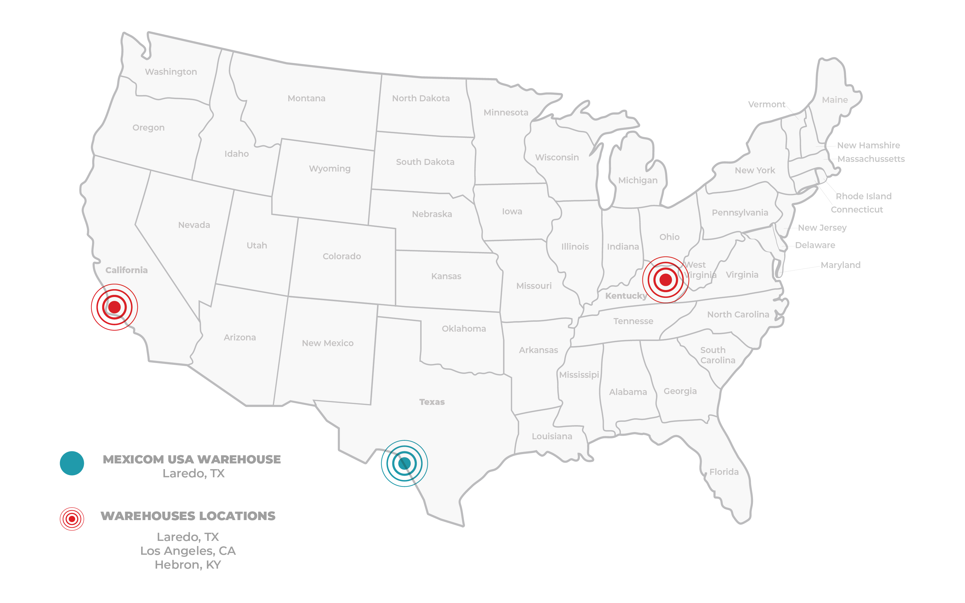 Warehouses MAP in the United States